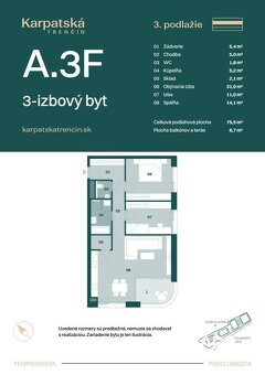 RADO | Rezidencia Karpatská A.3F, 3i byt 75,5 m2 s terasou 6 - 2