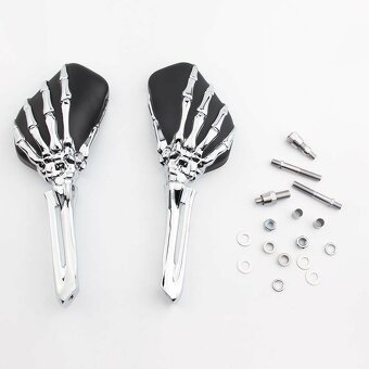 Chrom zrcátka chopper,cruiser Skeleton,těžký masív. - 2