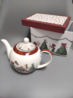 porcelanova vianocna kanvica s krabicou - 2