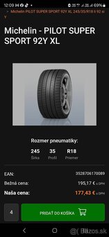 2ks zánovne letne pneumatiky 245/35 r18 - 2