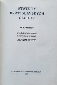 Anton Špiesz - Štatúty bratislavských cechov - 2