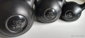 Kettlebell 3x. 5, 10, 15lb. 2,2; 4,5 a 6,8kg rezerve - 2