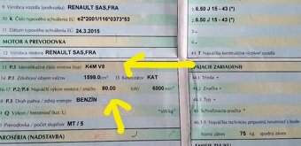 predám MOTOR K4M Renault 1.6 2014 kód motora K4MV8 - 2