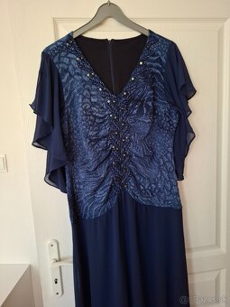 Šaty spoločenské modré 48 - 50 - 2