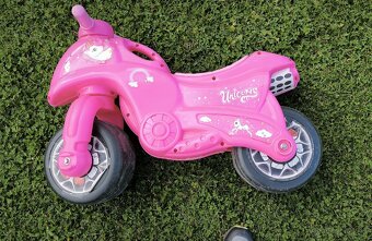 Detská motorka - ružové odrážadlo s jednorožcom - 2
