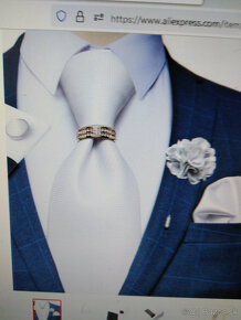 biele svadobne kravaty - 2
