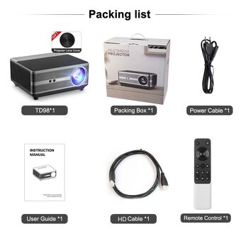 Full HD 1080P projektor + 130-palcové anti-svetelné plátno z - 2