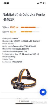 Fenix HM65R LED čelovka - 2