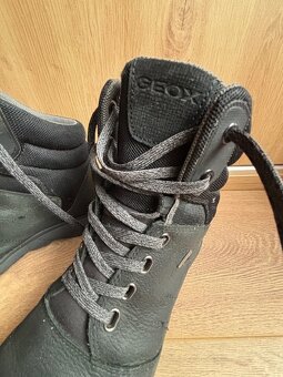 GEOX - čierne kožené jesenné topánky - 2