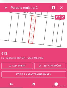Pozemok Záborské - 2