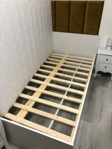 Nová posteľ 120x200 + čalúnené panely v cene - 2