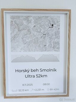 Originálny darček pre bežcov - obraz z GPS mapy - 2