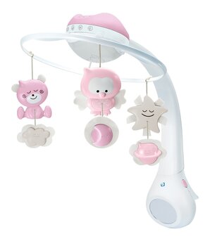 Infantino hudobný kolotoč s projekciou 3v1 ružový - 2