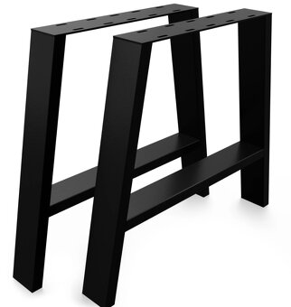 Stolové kovové podnože v tvare A čierne 2 ks - 2