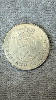 Stříbrná mince Nizozemsko – 10 Gulden 1973 (Královna Juliana - 2