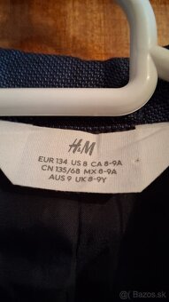 Detské sako ,nohavice ,biela košeľa na 9 rokov - 2