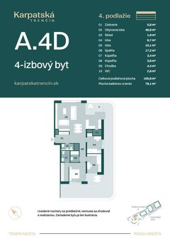 RADO | Rezidencia Karpatská A.4D, 4i byt 105,6 m2 s terasou - 2