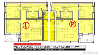 3 izbový byt 78,3 m² v novom projekte, Mlynárce, Nitra - 2