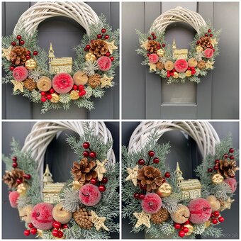 Vianočný veniec 35cm na dvere , Vianoce dekoracia - 2