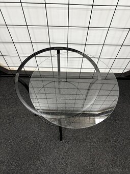 Príručný kovový stolík so sklom (interiér/exteriér) - 2