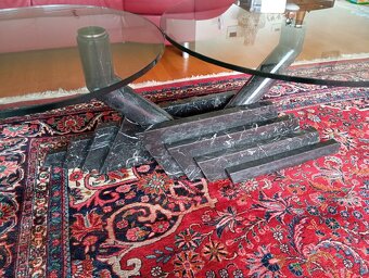 ✨Dizajnový mramorový stolík s tvrdenými sklami✨ - 2