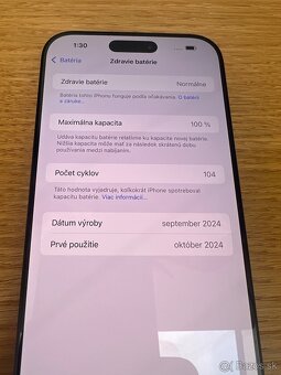 Predám iPhone 16 PRO MAX 512GB, TOP, ZARUKA SK, 100% BAT - 2