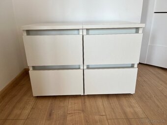Nočný stolík biely, 2ks - 2