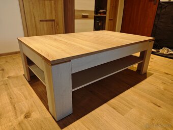 Konferenčný stolík dub Sonoma/ biela - 2