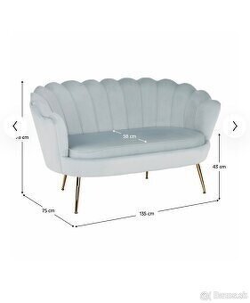 Bledomodra dvojsedačka - SOFA - 2