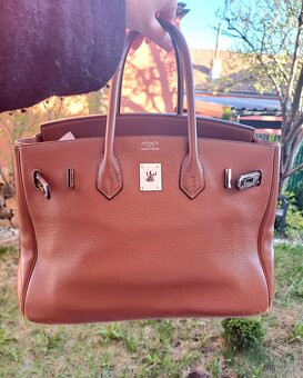 Hermés Birkin hnedá kožená kabela taška - 2