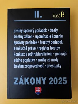 Zákony II. B / 2025 - Trestné právo, súdne spory a exekúcie - 2