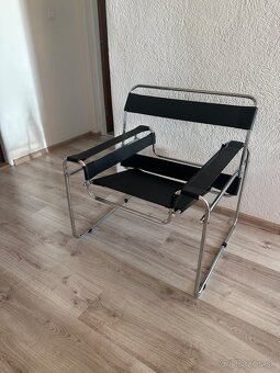 Wassily Chair – dizajnová, kožená koženkové stolička kreslo - 2