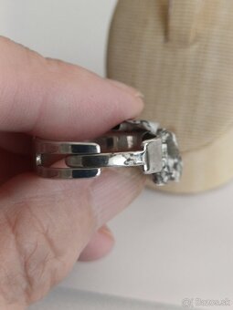 Prsteň z chirurgickej ocele ,swarovski kamienky - 2