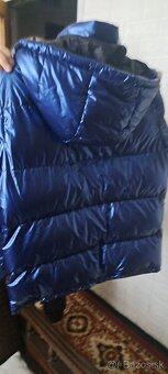 Pánska zimná bunda nová lesklá modrá - 2