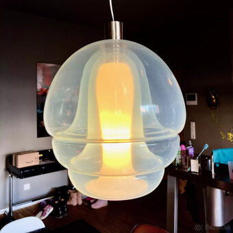 Závesná lampa od Carla Nasona pre Mazzega - priehľadné murán - 2