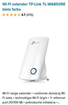 Predám Wi-Fi extender Tp-link N300 - 2