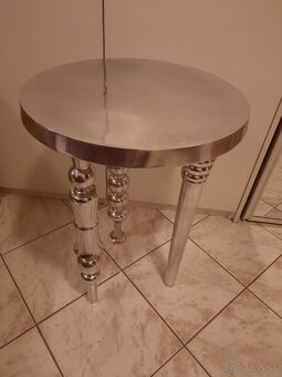 Konferenčný stolík/ príručný stolík strieborný aluminium - 2