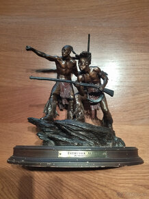 Bronze sculpture indians - intruder alert - ernie cselko - 2