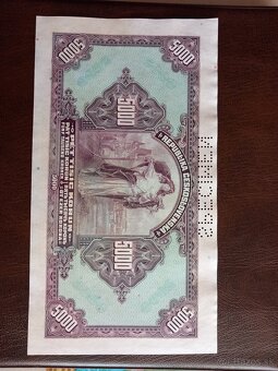 Predam staru bankovku specimen 5000 korun - 2