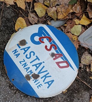 Originál smaltovaná tabuľa zastávka ČSAD - 2