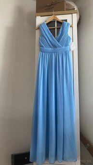 Dlhe spolocenske modre saty Zaira - 2