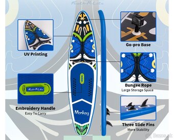 Paddleboard 3 plutvy, komplet príslušenstvo - 2
