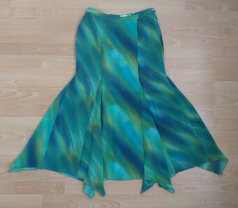 Dlhá zelenomodrá maxi sukňa - 2