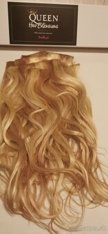 Predám 100 ľudské vlasy clip-in - 2