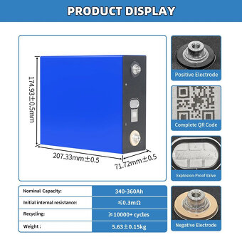 Predám LiFePo4 340Ah články Battero Tech BT340 - 2