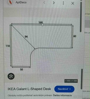 Stol Ikea galant 11501 rohovy - 2
