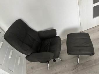 Relaxačné kreslo s podnožkou- tmavo šedé - 2