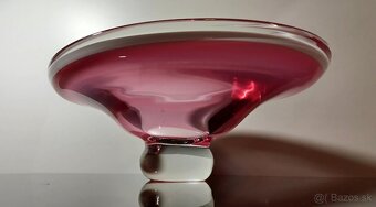 Nádherná veľká misa z hutného skla na nožičke - 2