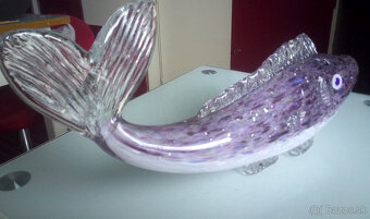 Retro bytový doplnok - sklenená ryba - 2