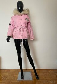 Dámska ružová zateplená bunda - 2